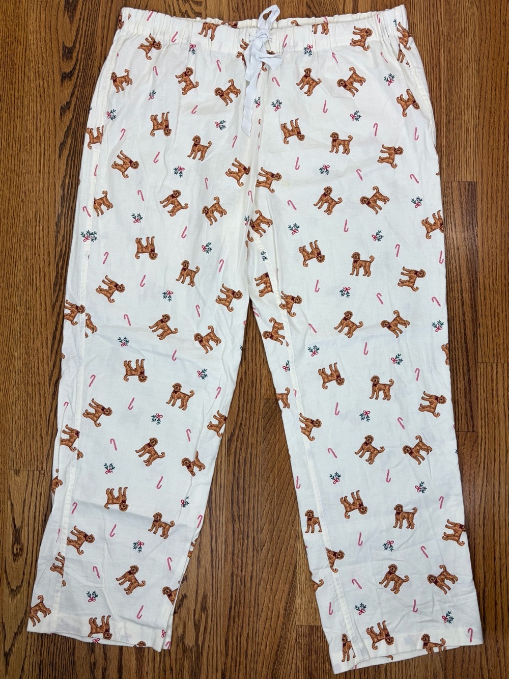 J. Crew Golden Doodle Candy Cane Loungewear Pajama Pants (XL)